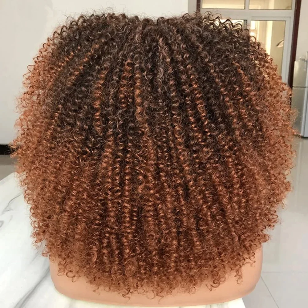 Afro Curly Wig with Bangs for Black Women
