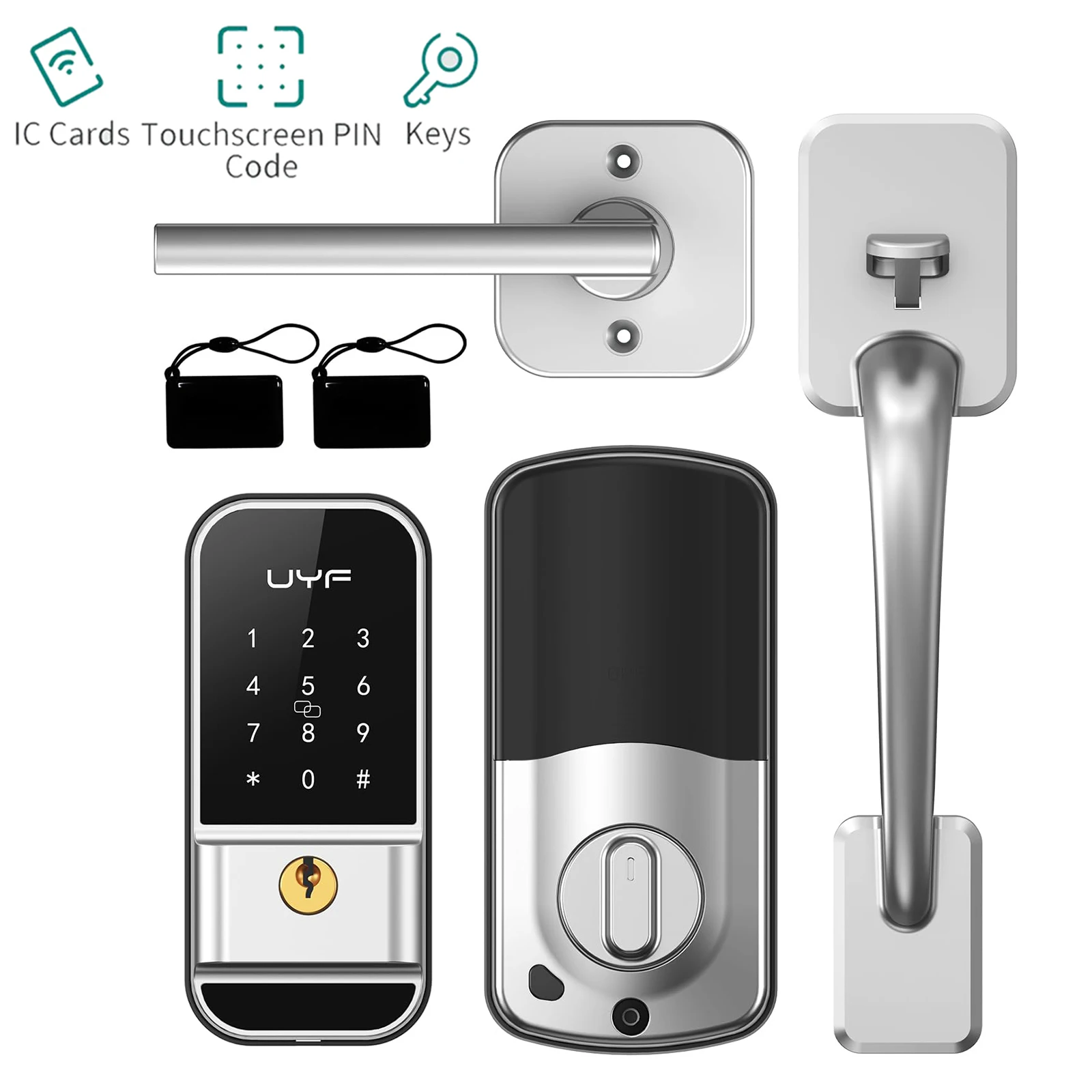 Keyless Entry Door Lock with Handle Set Digital Electronic Deadbolt Smart Lock Front Door Handle Pull Hardware For Home Hotel