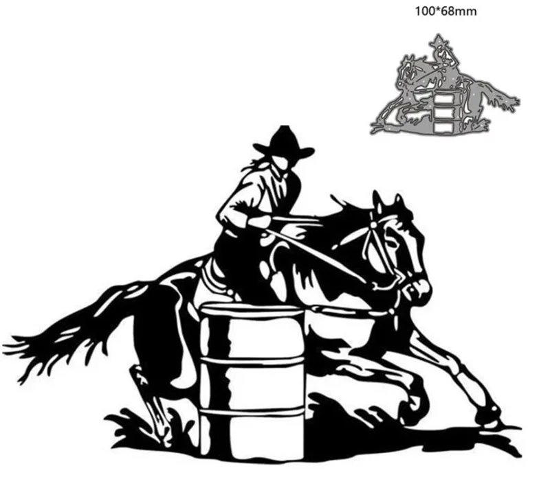

horse riding Metal Cutting Dies Stencils for Scrapbooking Photo Album Decoration 1PCS
