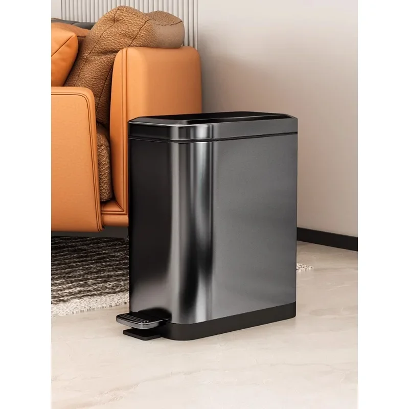 

Foot operated garbage bin, household kitchen, living room, narrow slit stainless steel foot covered toilet, internet red bin