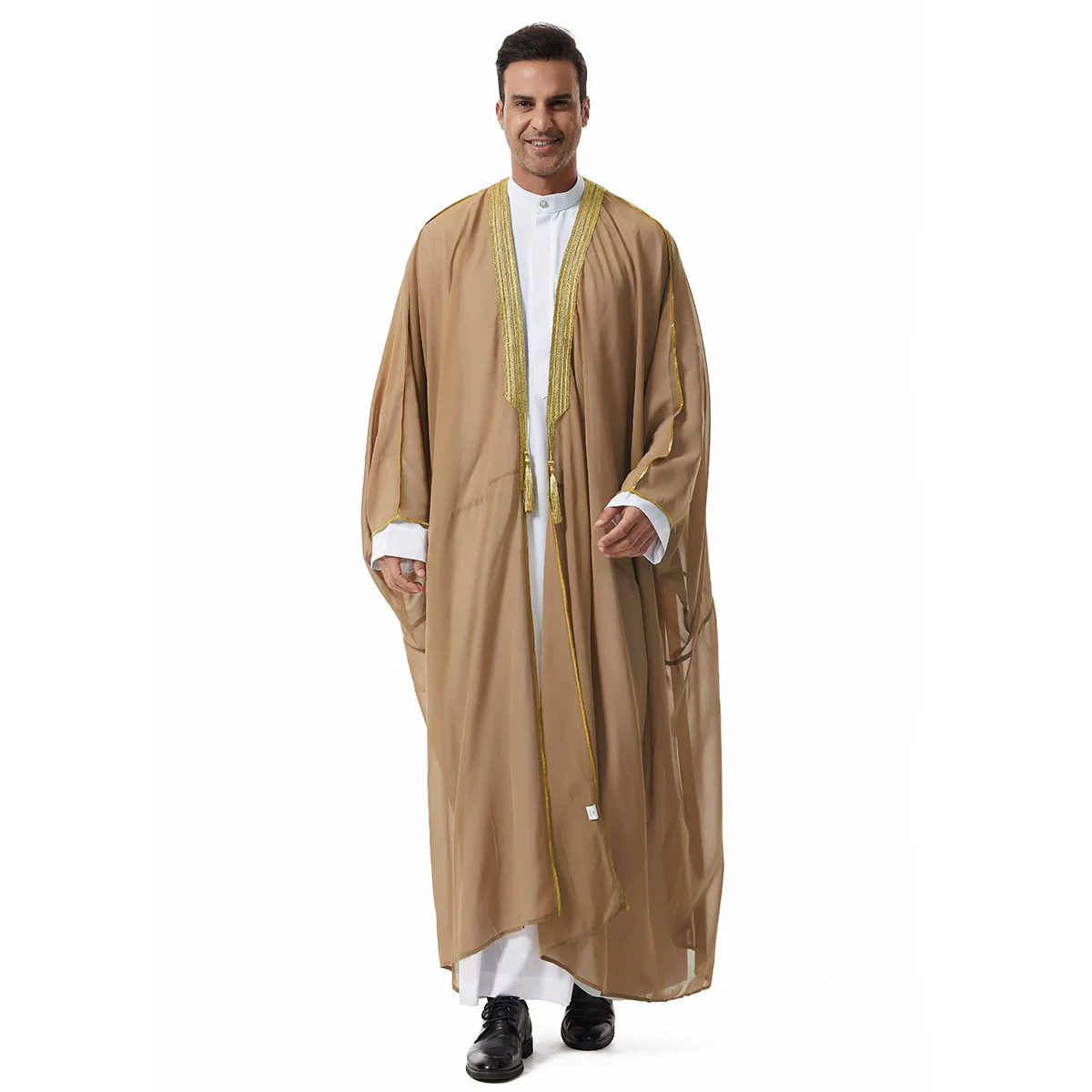 Ramadan Abaya per la preghiera Robe Uomo Ragazzo Kebaya Aperto Kimono musulmano Abaya Turchia Arabo Islam Djellaba Musulmane Jubba Thobe Caftano