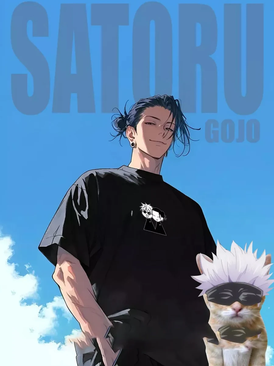 Jujutsu Kaisen Gojo Satoru Anime T-shirt for Men Short SleeveCotton Tops Summer Men's and Women's T Shirt Y2K Harajuku Clothing