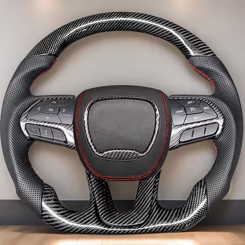 For Dodge Challenger Charger Carbon Fiber Competitive Coolway Hellcat D Sports Steering Wheel Car Accessories