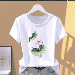 Modal Female Print Butterfly Pop Fashion Casual Short-sleeved T-shirt Women Clothes  Tops  Oversized T Shirt