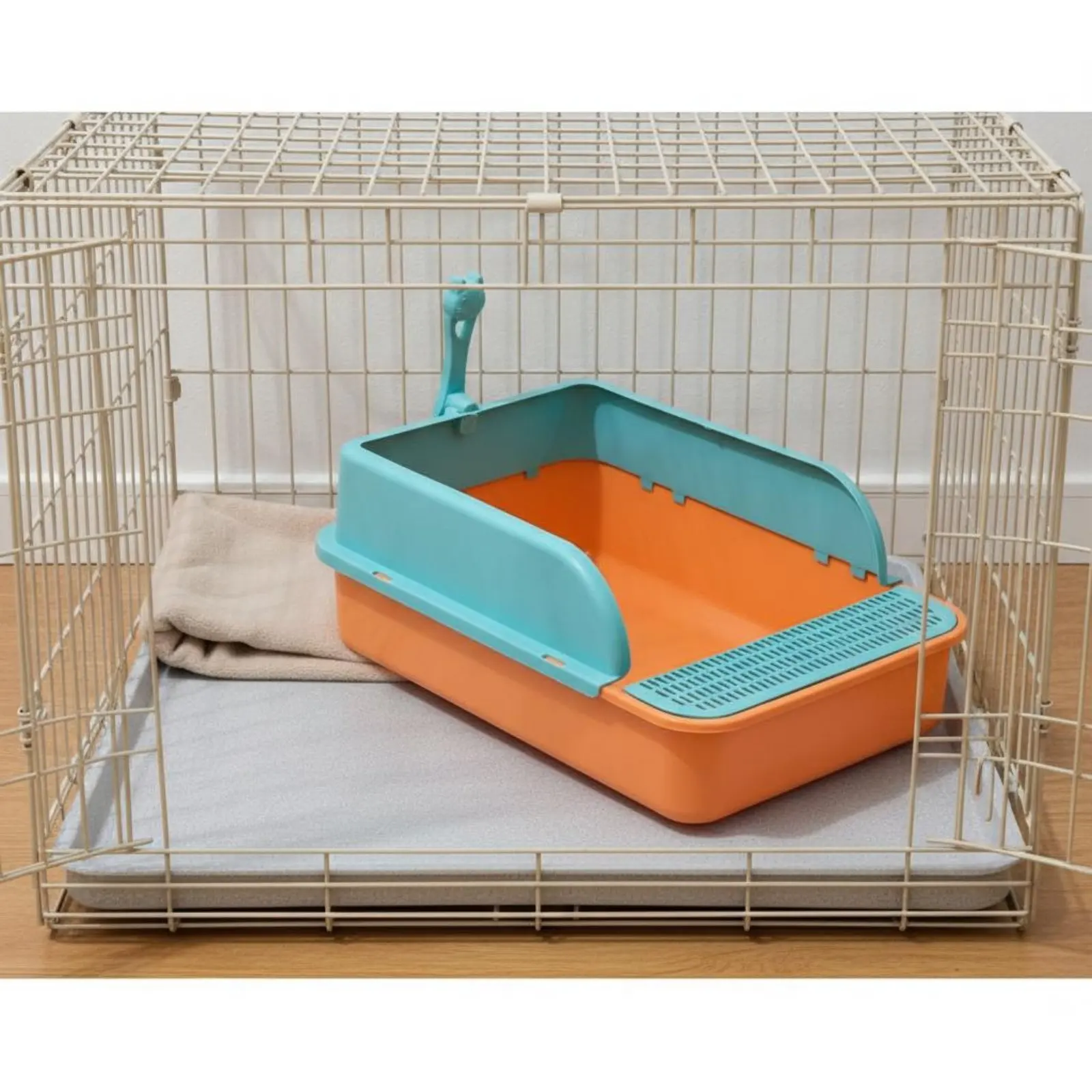 Arenero semicerrado antisalpicaduras para gatos - Lados altos - imagen 2