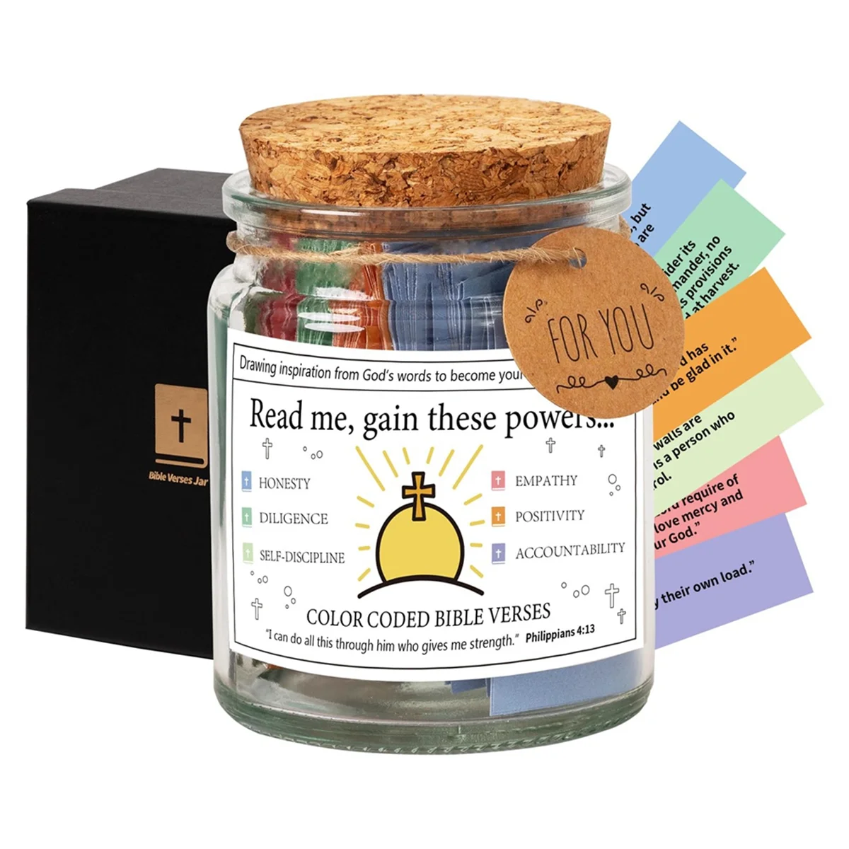 

Sale Bible Verses in A Jar,Read Me When Bible Verses Jar for Emotions and Feelings,Glass Scripture Prayer Jar with Coloring C
