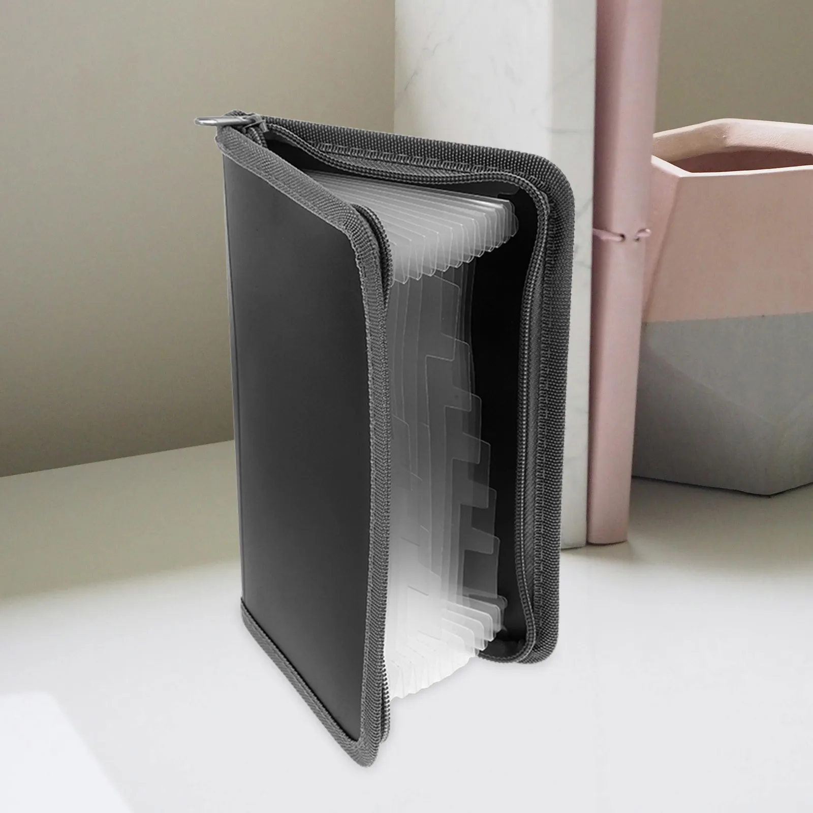 Small Multilayer Zipper Accordion Folder Receipt Portable Document Holder Compact Storage Travel Essentials Accordion File