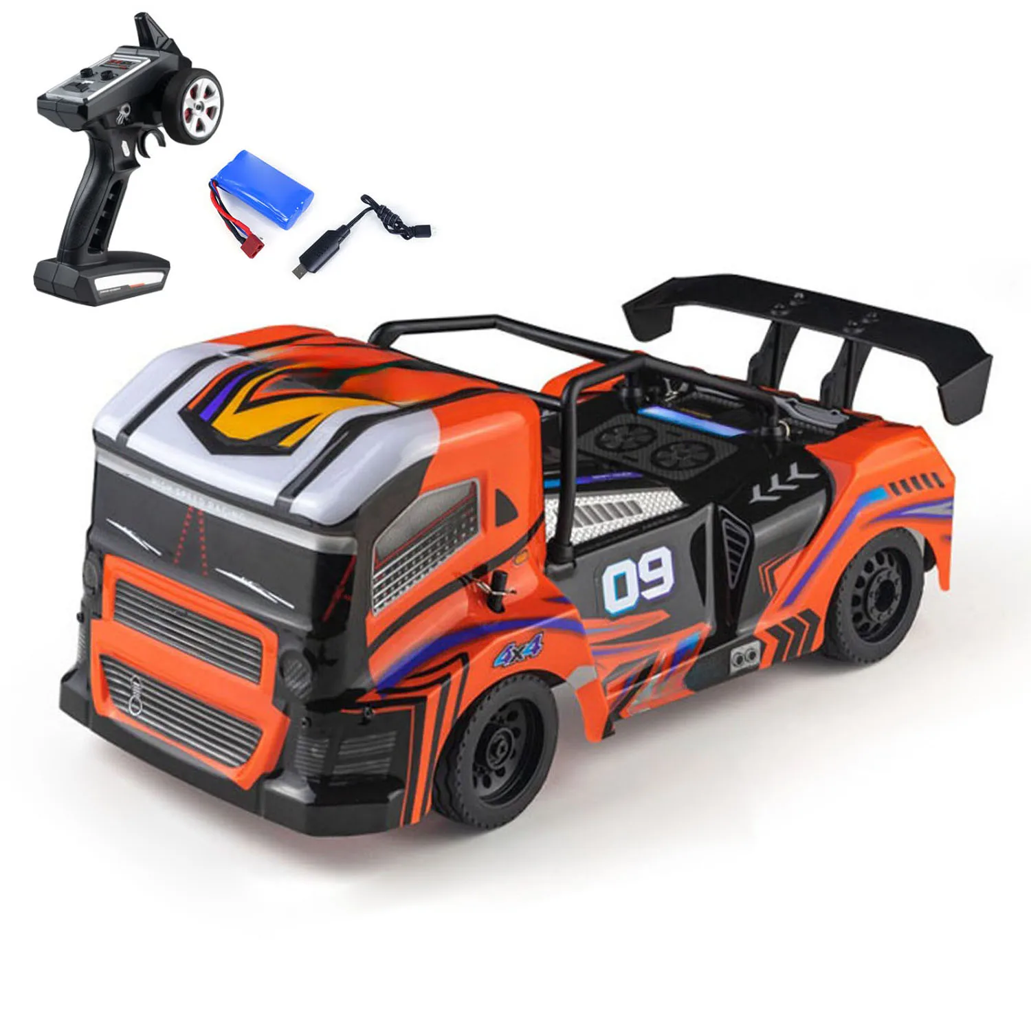 

12.6 Inch SCY 16304 1/16 AWD PVC RC Drift Vehicle 380 Brushed Motor 30A ESC Ball Bearing RTR Vehicle Model for Racing Lovers