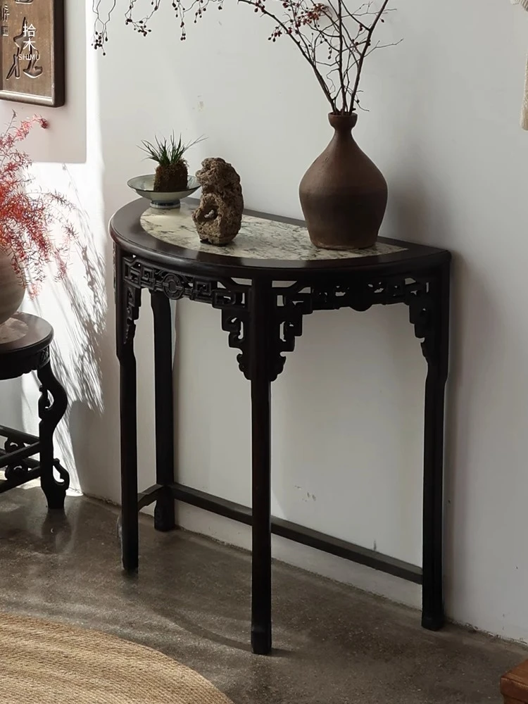 

Crescent Moon Corner Table Entrance SemicircularEbony