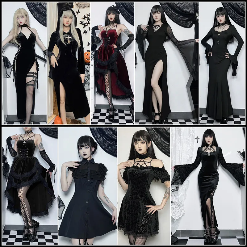 

Сексуальный готический Sle Хэллоуин Dr облегающая юбка костюм ведьмы k сексуальный Fem Devil Devili соблазнительный наряд