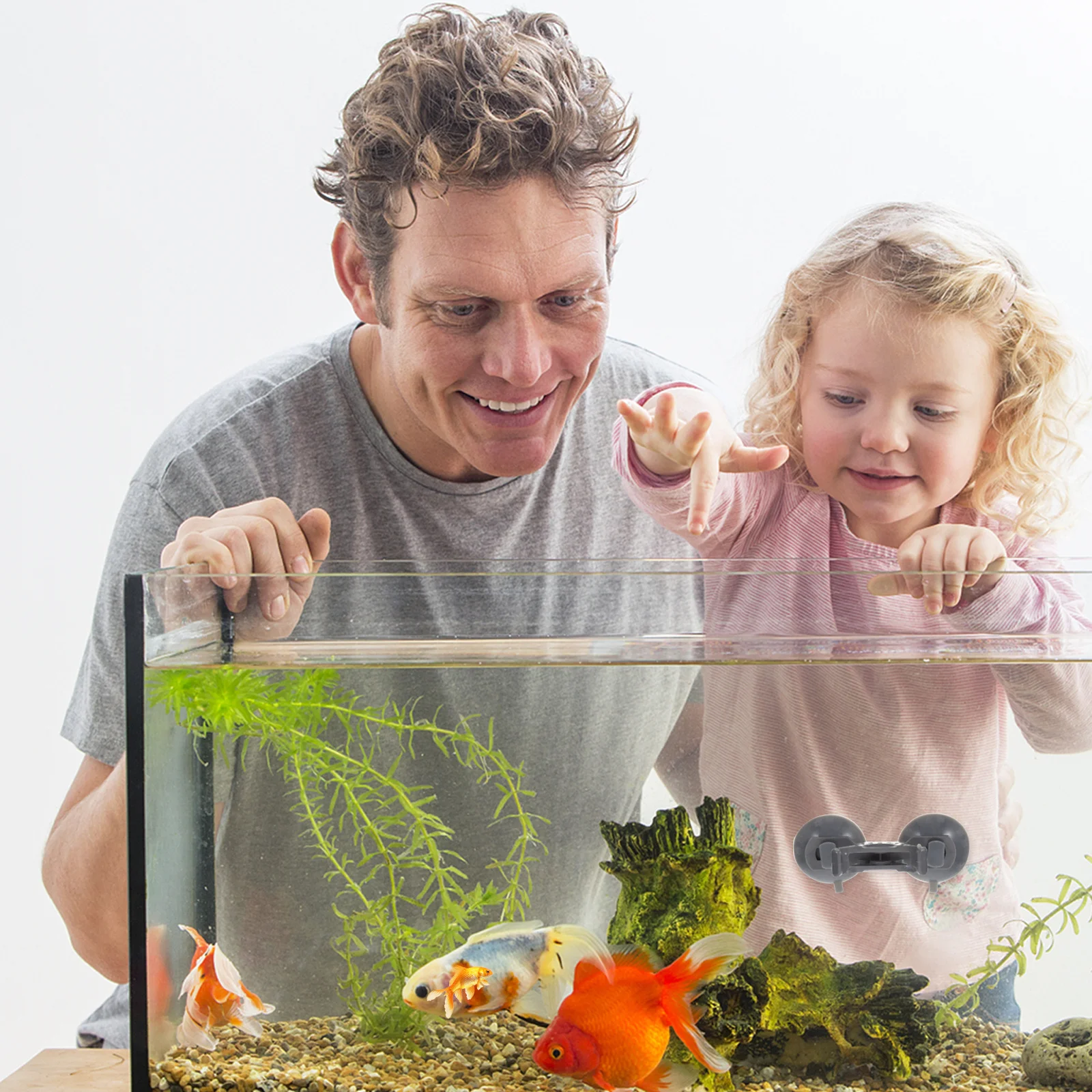 2 قطعة من البلاستيك حوض السمك مصباح بين قوسين رمادي خزان الأسماك أصحاب الضوء حامل داعم لإضاءة النباتات المائية رف الضوء