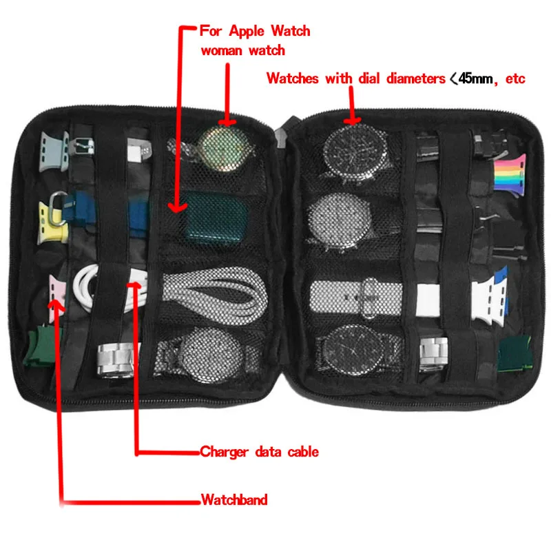 Waterproof Portable Box watch Holder Organizer Storage for Men Women smart watch boxes for Apple watch strap storage box watches