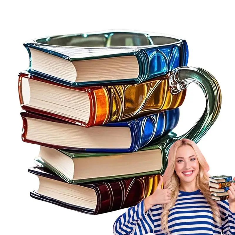 

Кружка для любителей книг, кружка в форме стопки книги, контейнер для воды в литературной тематике для лучших друзей, дней рождения, учителей, школьных семейных праздников