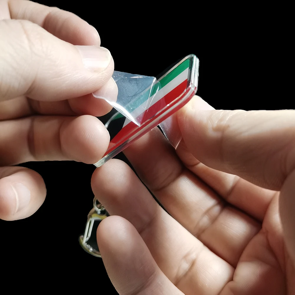 Fashion Kuwait National Flag Acrylic Key Ring Hip Hop Charm Jewelry Gift view 4
