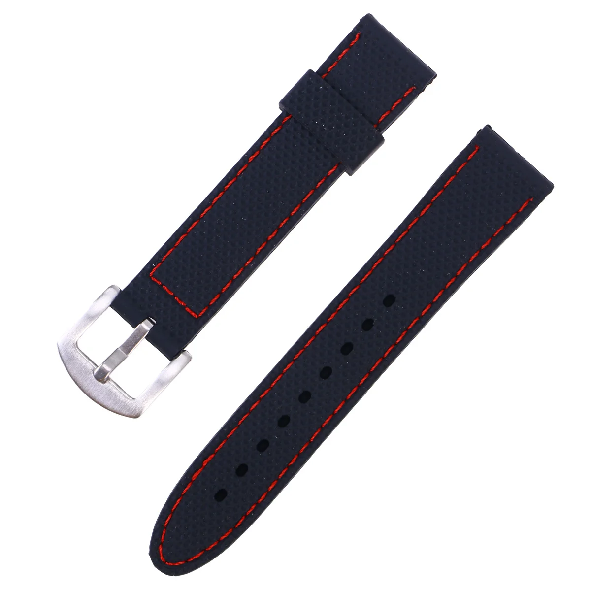 

Waterproof Silicone Band 24Mm Black Durable Seamless For Fitness Swimming Diving Climbing Outdoor Use Watch Strap Silicone