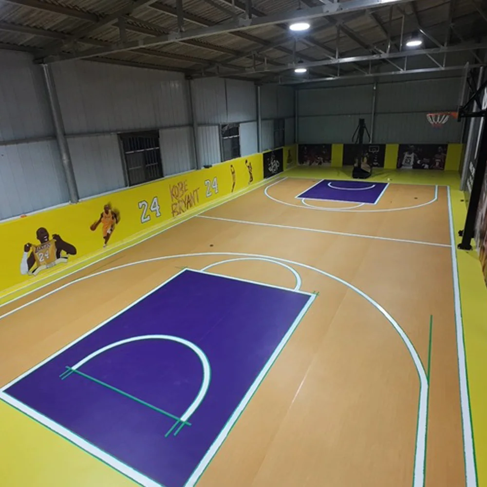 비닐 PVC 바닥 플라스틱 시트 롤 코트 스포츠 바닥, 4.5mm 목재 농구 비닐