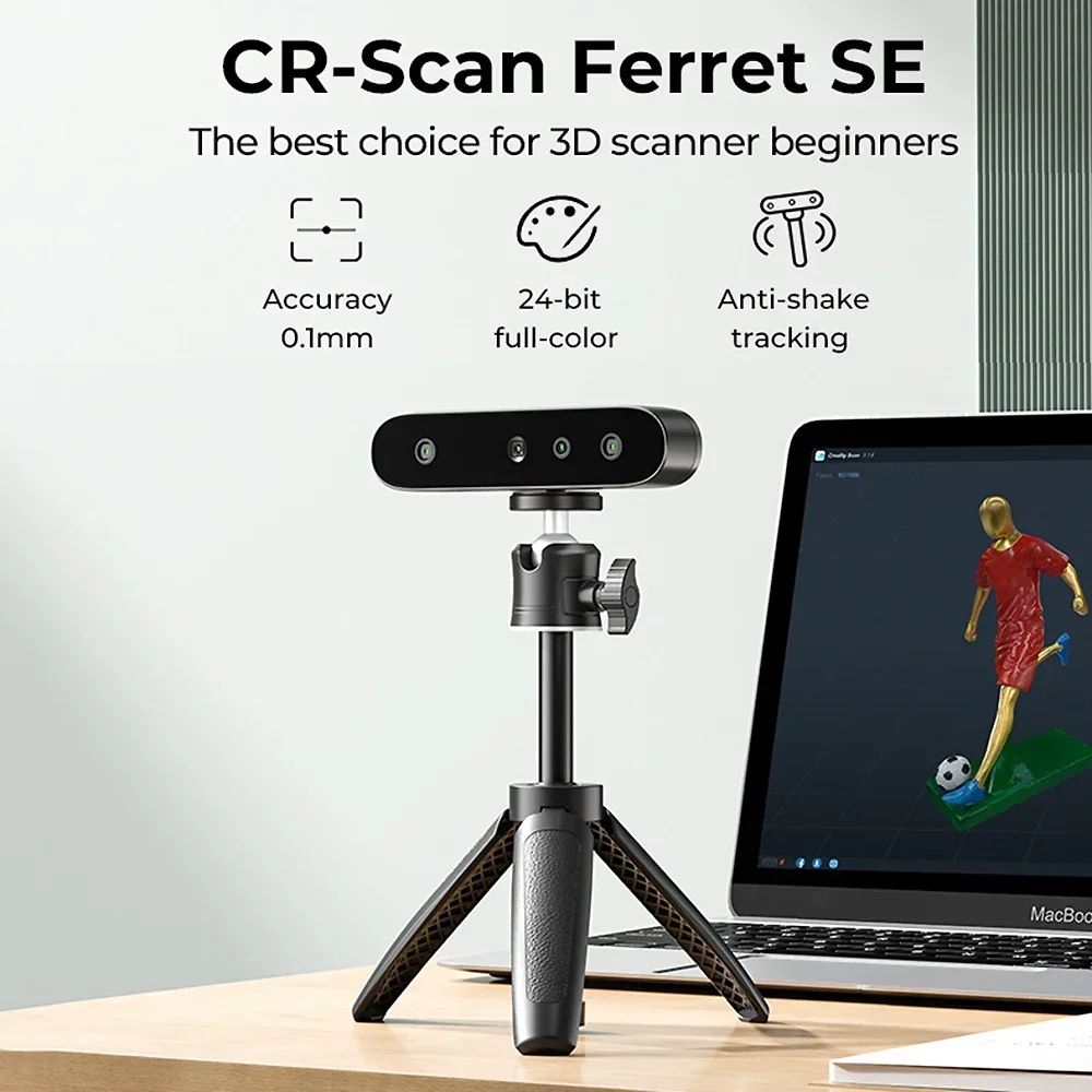 【New】Creality CR-Scan Ferret SE 3D Scanner 0.1mm Accuracy 24-Bit Full-Color Scanning Anti-shake tracking 30fps Scanning Speed