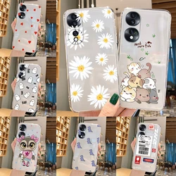 Phone Case For Honor 70 Cover Honor70 Protective Cover Soft Bumper Cartoon Daisy Love Clear Silicone Coque Honor 200 90 Lite
