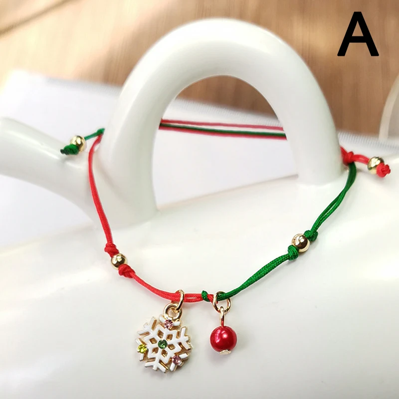 Santa Claus Elk Xmas Tree Pendant Bracelet Christmas Decoration for Home Happy New Year 2023 Christmas Tree Ornaments Xmas Gifts