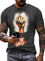 New Men's T-Shirt 2024 Summer Never Give up Short Sleeve Oversized Men's Clothing 3D Printed Graphic Casual Fashion Tops T Shirt