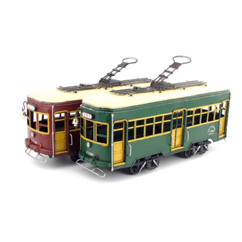 Ironwork（About 41*12*21 CM）201Route, wrought tram model desktop decoration Simulation Toy Gift Collection souvenirs