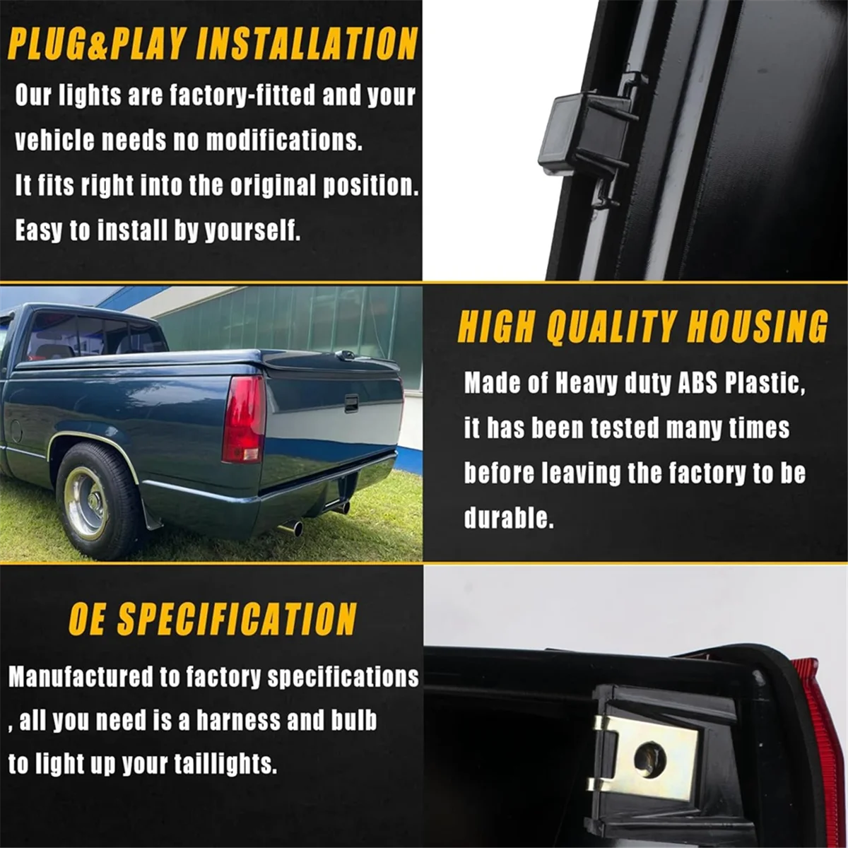 

Reliable-Tail Light Replacement for Chevy GMC Silverado Sierra C/K 1500 2500 3500 Suburban Tahoe Blazer Yukon Cadillac Escalade