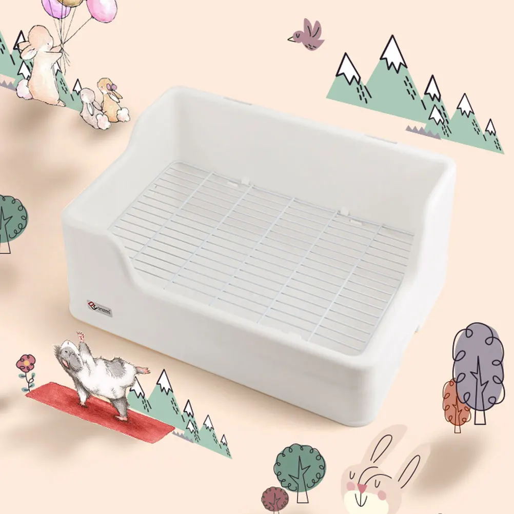 

1Pcs Durable Rabbit Pet Toilet Litter Box Multi-Functional Bunny Cage Supplies Hygiene Product