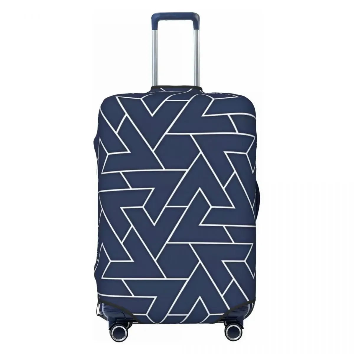 Abstract Geometric Suitcase Cover Retro Texture Cruise Trip Protector Holiday Strectch Luggage Case