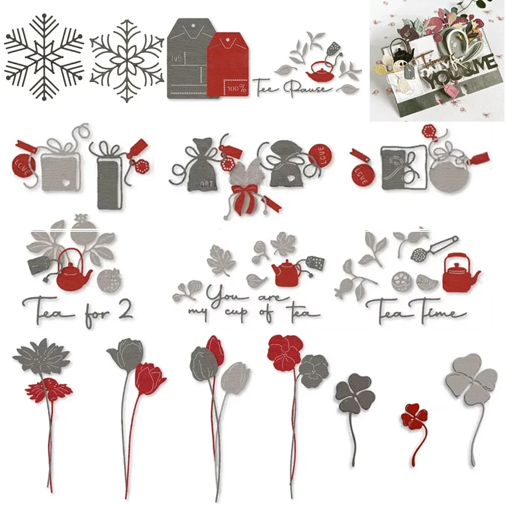 3D Blumen Design Tag Handwerk Metall Stanzformen Blätter Tee Zeit Gestanzte Für DIY Scrapbooking Papier Karten, Der Form Neue 2023