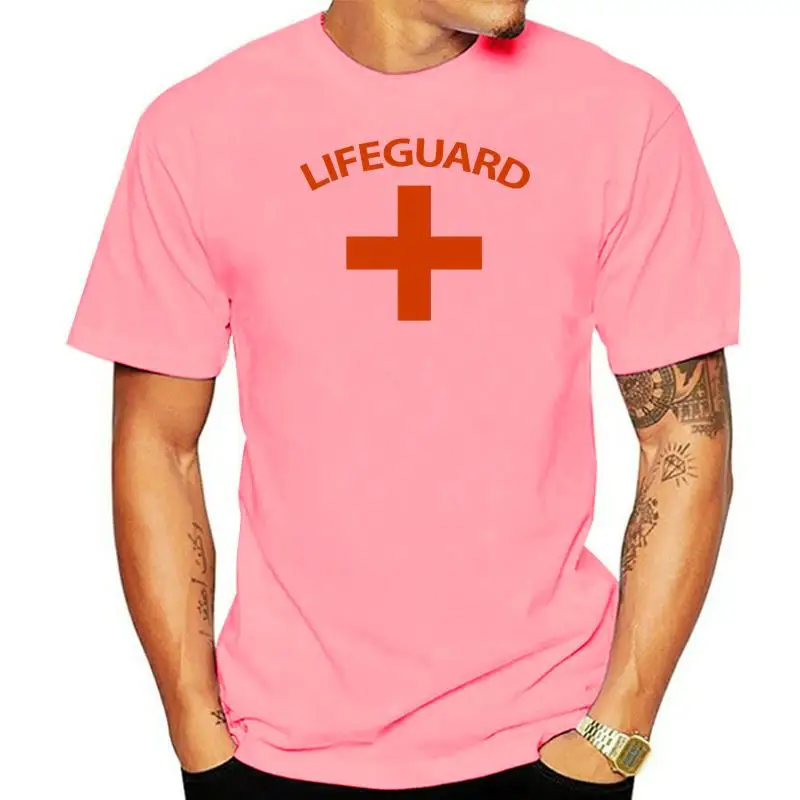 Lifeguard T-Shirt Mens Fancy Dress Costume Outfit Lifesaver Baywatch Surfing Street Tee Shirt