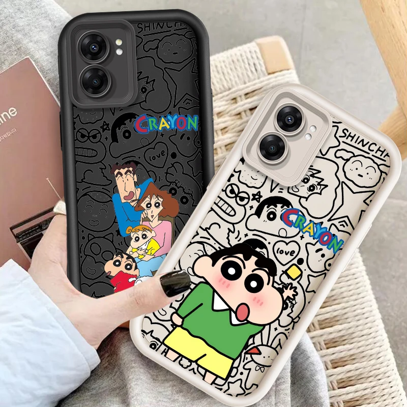 C-Crayons Shins Chans Cartoon Eye Ladder For OPPO Find X5 X3 A58 A57 A55 A53 A54 A92 A74 A78 A98 A16 A94 A76 A72 5G TPU