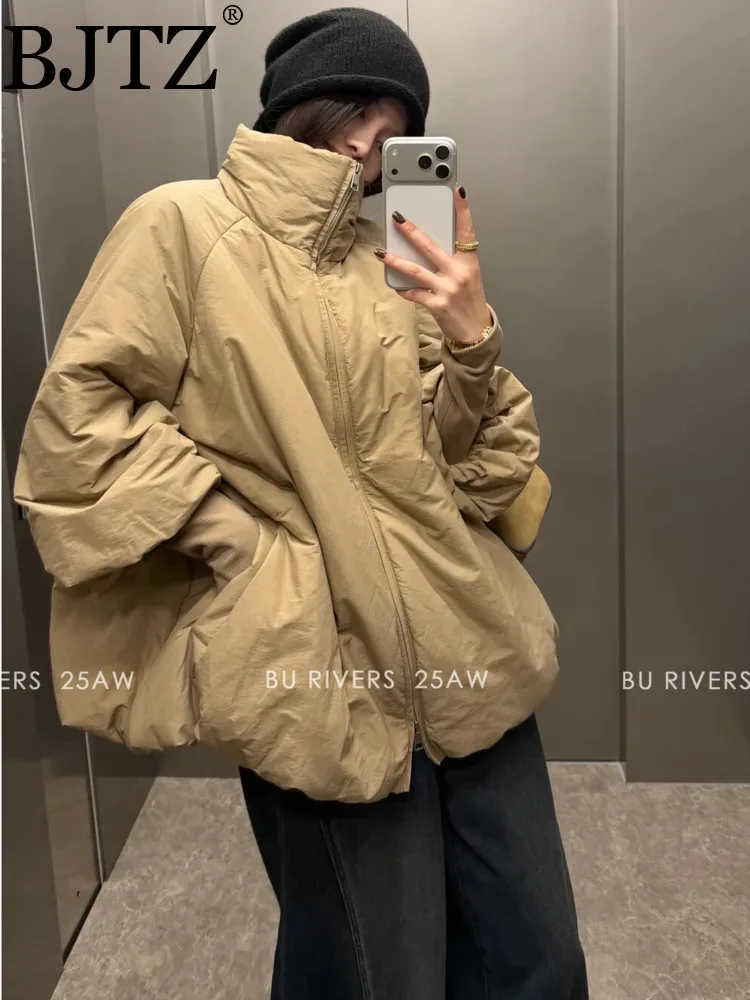 

BJTZ 2025 AW женское термошерстяное пальто Cloud Buds с подогревом и подкладкой, зимняя теплая верхняя одежда Y2K в стиле ретро с нишевым дизайном