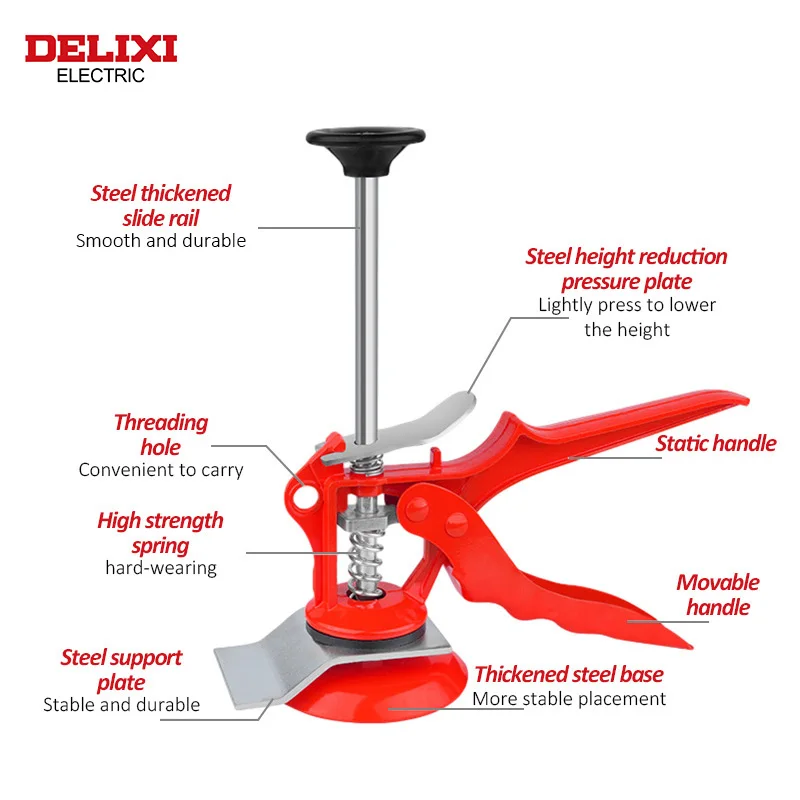 DELIXI ELECTRIC Jack-up Device One-column Tile Height Regulator Height Elevator Tile Tile Elevation Locator Crowbar Tools