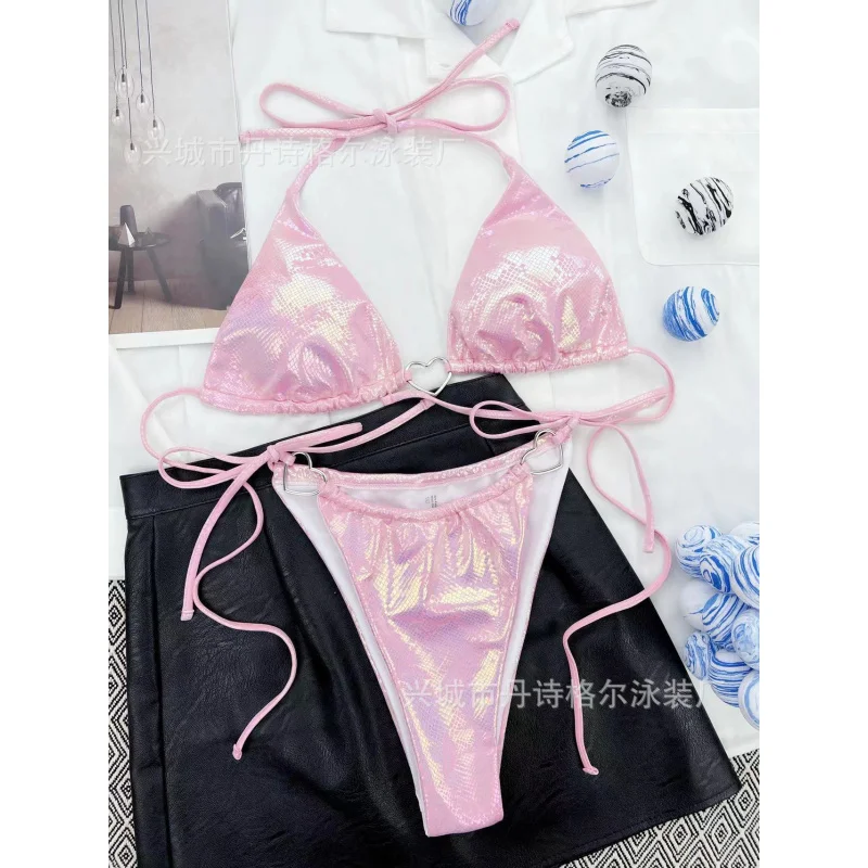 TOY-New Sexy Heart Triangle Bikini Set for Beach