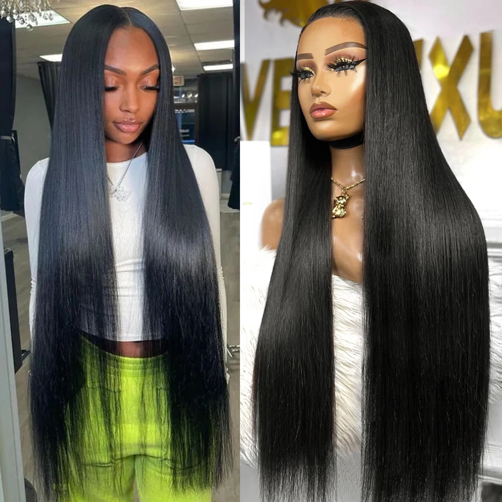 Bone Straight 13x4 Lace Front Wig 13x6 Transparent Peruvian 36Inch Straight Human Hair Wigs For Women 360 Full Lace Frontal Wig