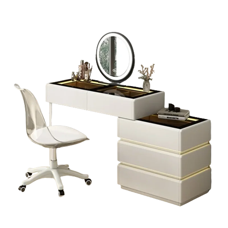 Mirror Luxury Dressing Table Brown European Drawer Mirror Dressing Table Luxury Girls Penteadeira Para Quarto Bedroom Furniture