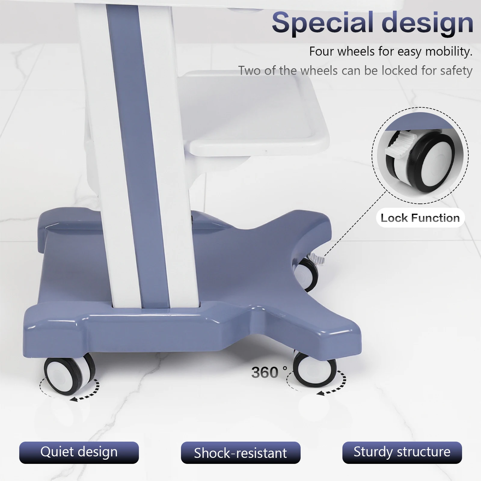 Carrello mobile per infermiere con ruote Carrello mobile per ultrasuoni per cliniche odontoiatrici, ospedali e saloni di bellezza