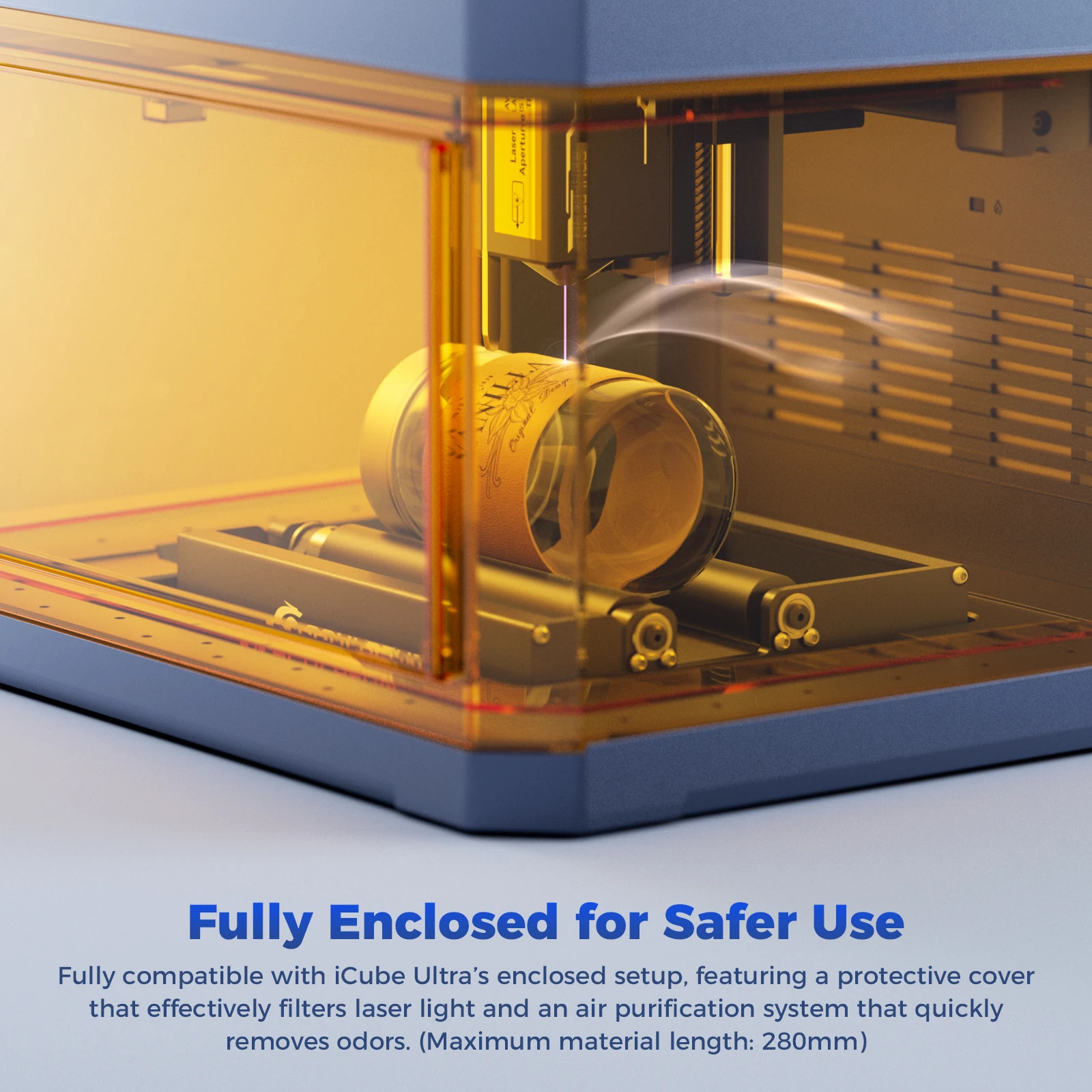 SCULPFUN RA بكرة أسطوانية منقوشة دوارة صغيرة 360 درجة °   الدورية لآلة النقش بالليزر C1 iCube iCube Ultra