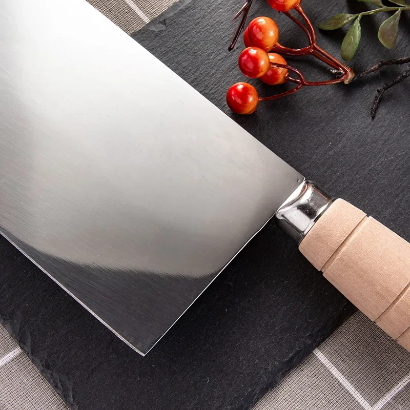 8 inch Blade Cleaver Knife Stainless Steel Kitchen Knife Slicing Knife Chef Slice Meat Vegetable Knives Chinese Chef‘s’Cleaver