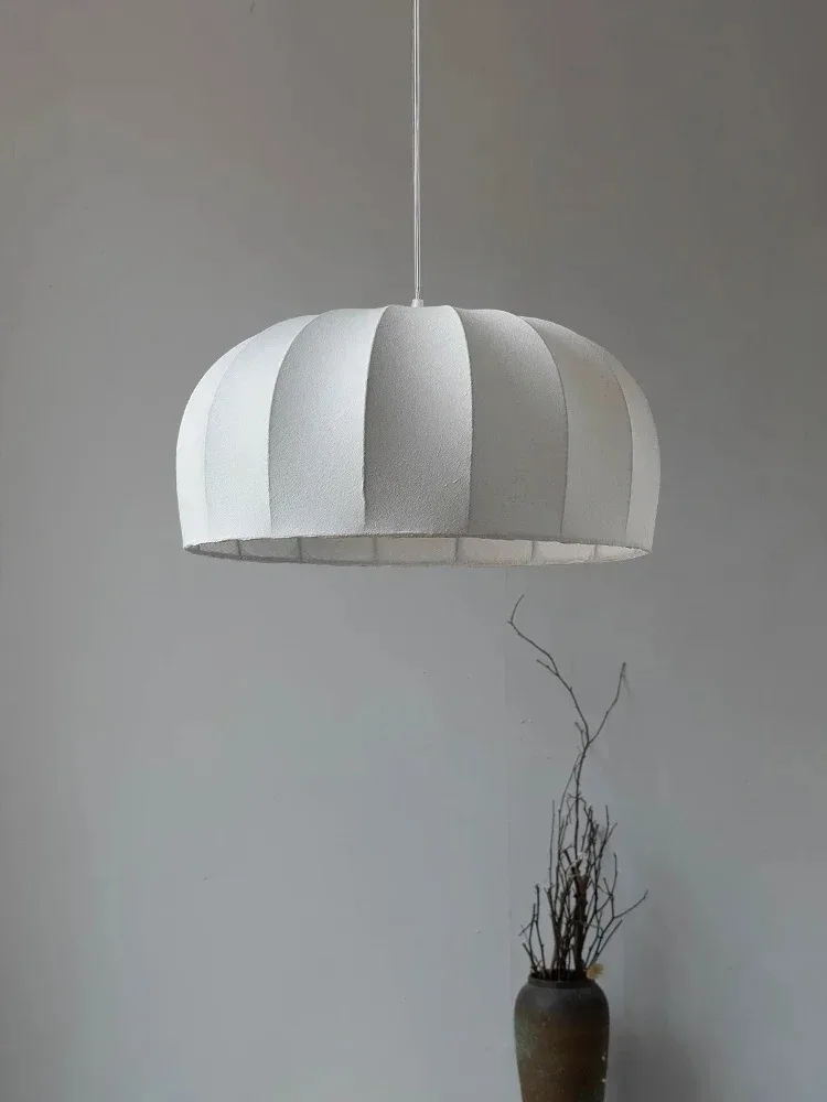 

Nordic Wabi-sabi LED Pendant Lamp Dining Room Chandelier Japanese New Chinese Bedroom Living Room Handmade Silk Pendant Lights