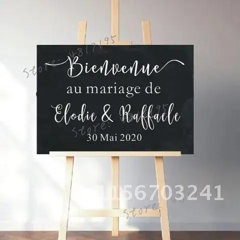 Vinyl French Stickers Wedding Welcome Sign Decal Special Day Decoration Cutom Art AZ786 Wedding Signs