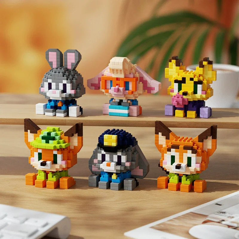 HOT SALE Zootopia Micro Building Blocks Set - Cute Nick Judy Character Mini Brick Figure Toys for Fans Birthday Valentine Gift