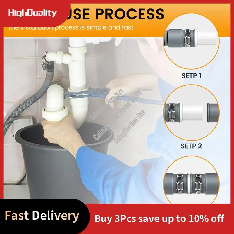 الصيف بيع 2 قطع غسالة استنزاف خرطوم موصلات غسالة تمديد محول مع 4 قطع خرطوم الصرف المشابك