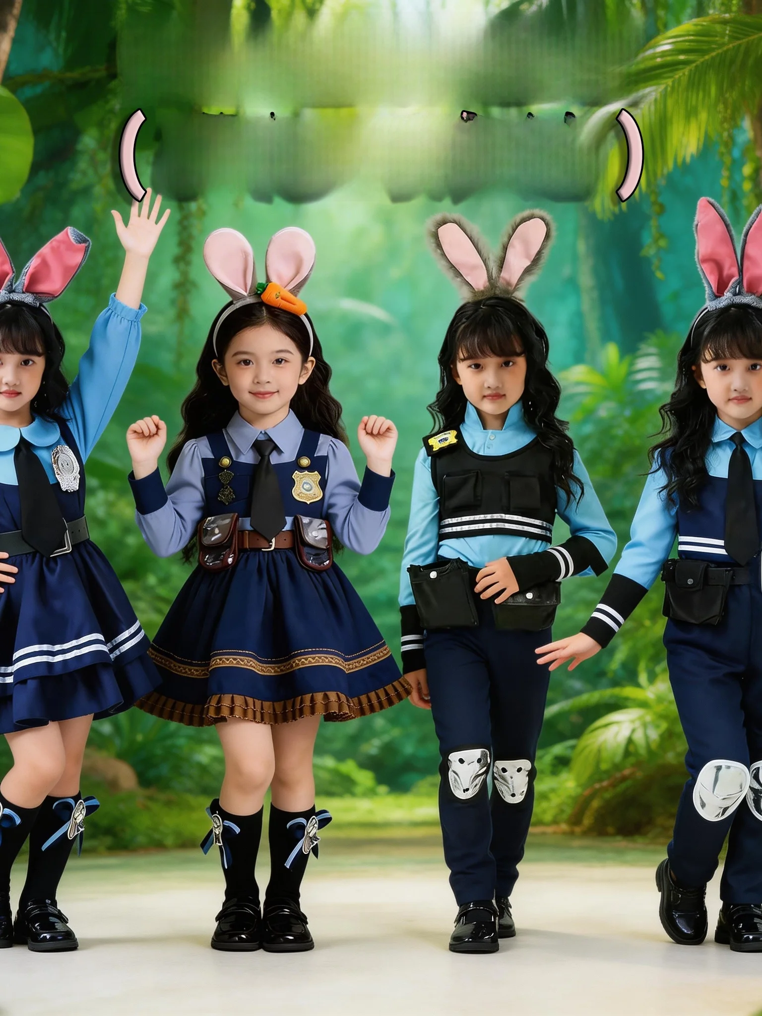 Fantasia de Policial Judi Rabbit para Crianças, Roupa de Cosplay para Meninos e Meninas, Novo Estilo Animal City 2