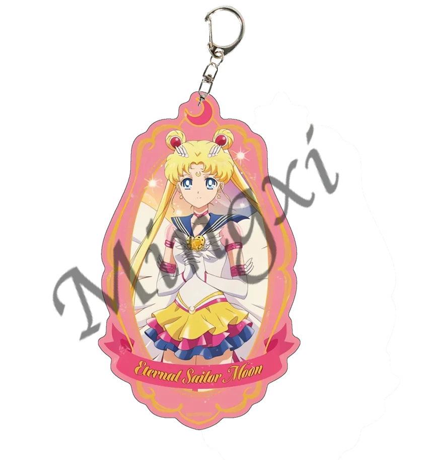 New 6cm Anime S-sailor M-Moon Acrylic Stand Model Cosplay Characters Ornament Accessories Goods Collection Gifts 13pcs keychain