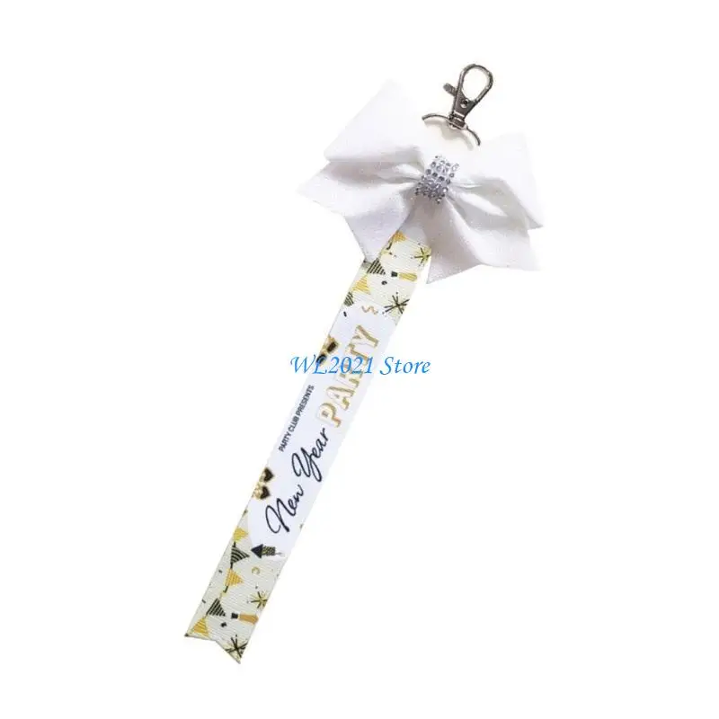 

G5GC Charm Butterfly Bowknot Key Holder Accessory Heat Pressed Printing Sturdy Synthetic Leather Accessory for Daily Use