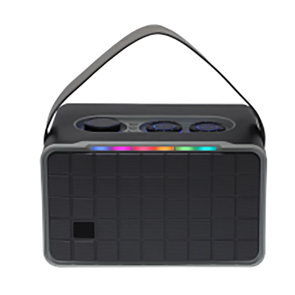 

Популярная портативная беспроводная колонка с яркой LED-подсветкой для вечеринок, с ручкой, поддержкой BT/USB/TF/FM/AUX/MIC