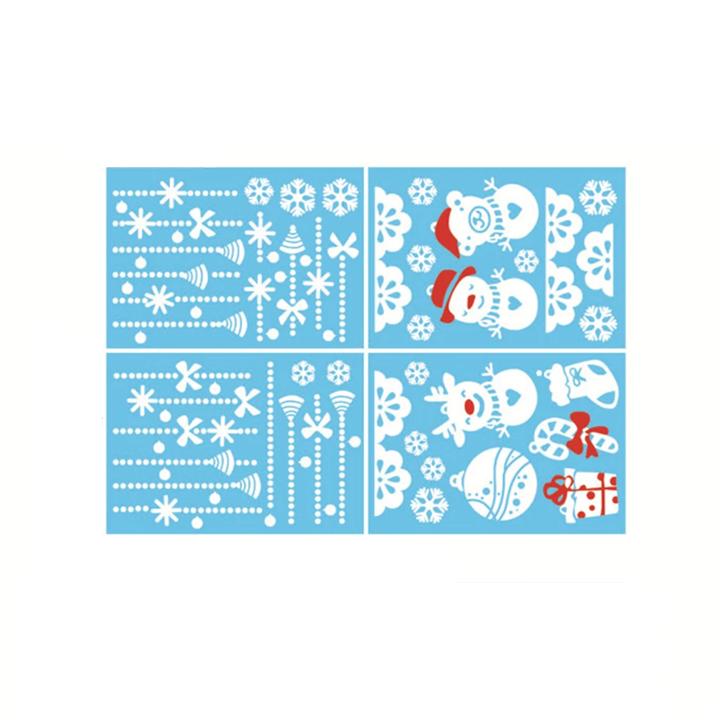 Dazzling Collection 4 Sheets of Delightful Christmas Themed Stickers Showcasing Adorable Elks & Cheerful Snowmen