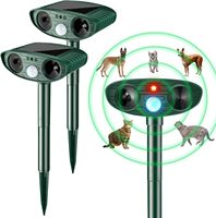 1pc Ultrasonic Animal Repellant Cat Dog Repellant Solar Powered Rechargeable Garden Waterproof Animal Deterrent For Farm Yard
