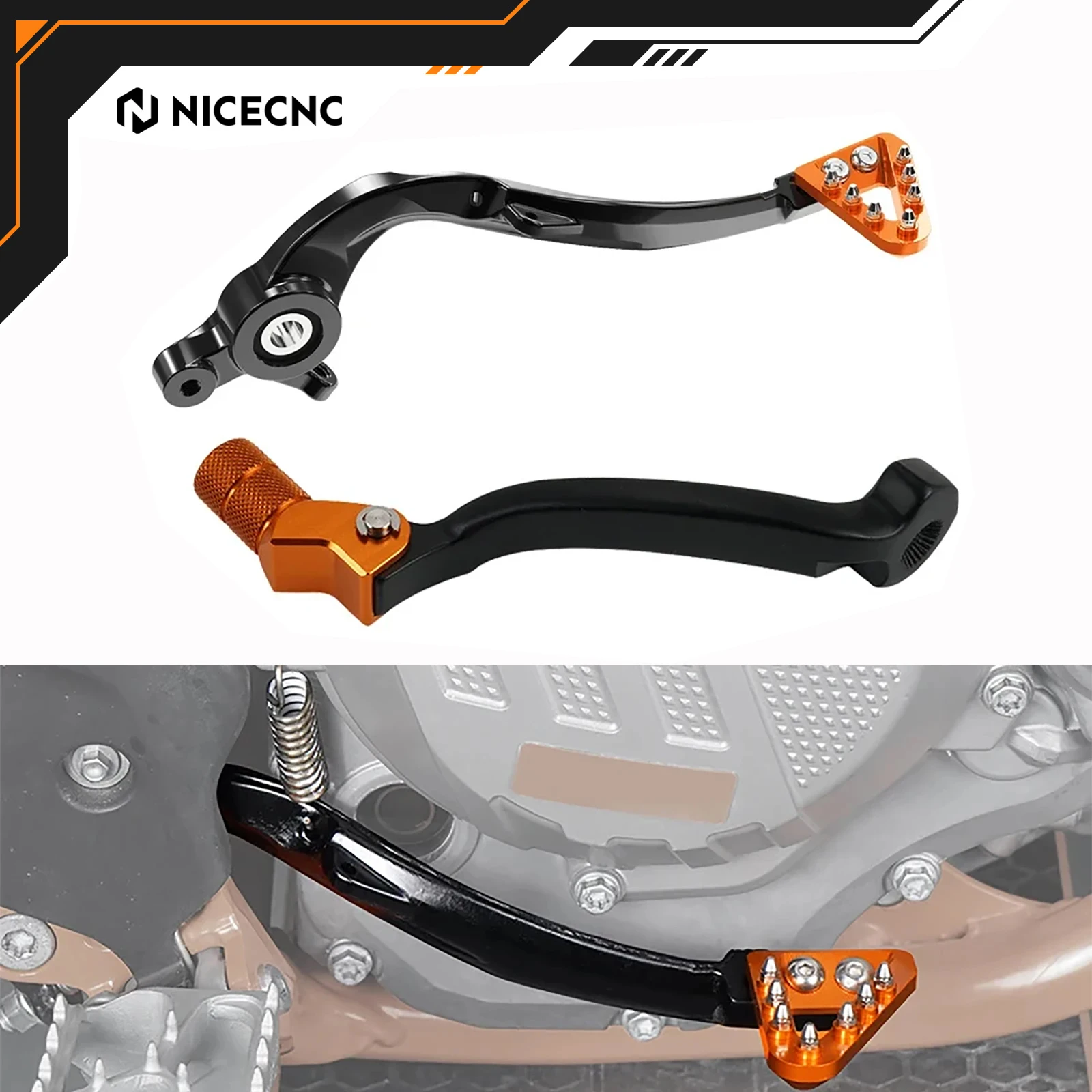 

For KTM EXC 300 TPi EXCF 350 SX 125 SXF 450 XCW 500 XC XCF 2017-2023 Adjustable Forged Aluminum Brake Pedal Lever & Shift Leve